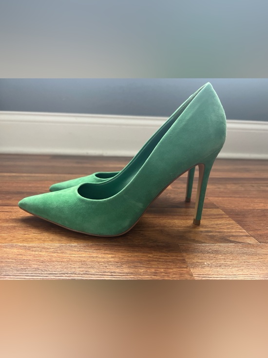 Nine West Green Suede Pointed-Toe Stiletto Pumps Size 8 - Picture 8 of 8